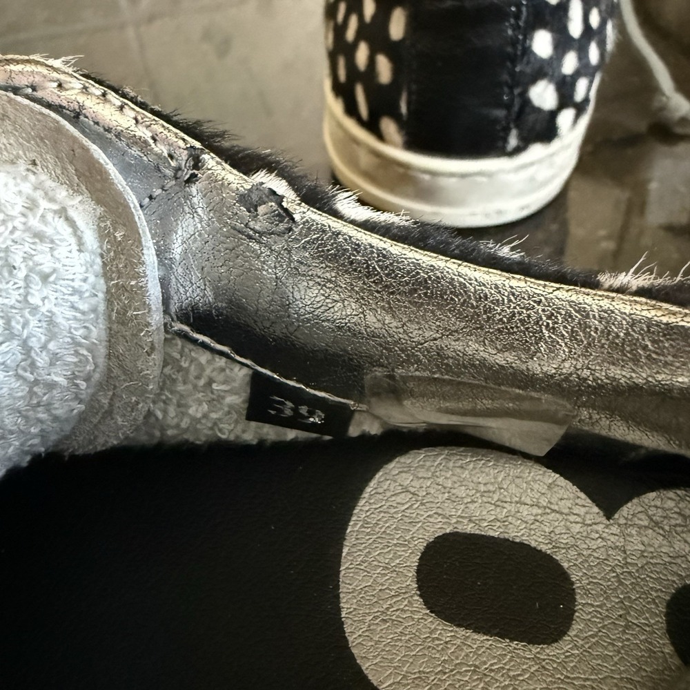 Revolve P448 John Calf Hair Spotted Cowiena Sneaker Black White EU 39 US 8.5 9 - Picture 14 of 14